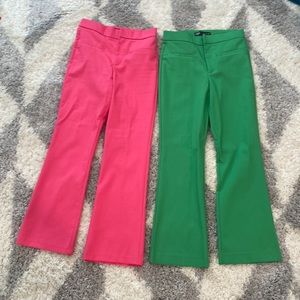 Zara Pink and Green Pants small